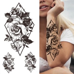 Temporäre Tätowierung - Rosen, Dreifach