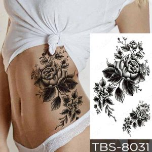 Temporäres Tattoo - Schwarze Rose